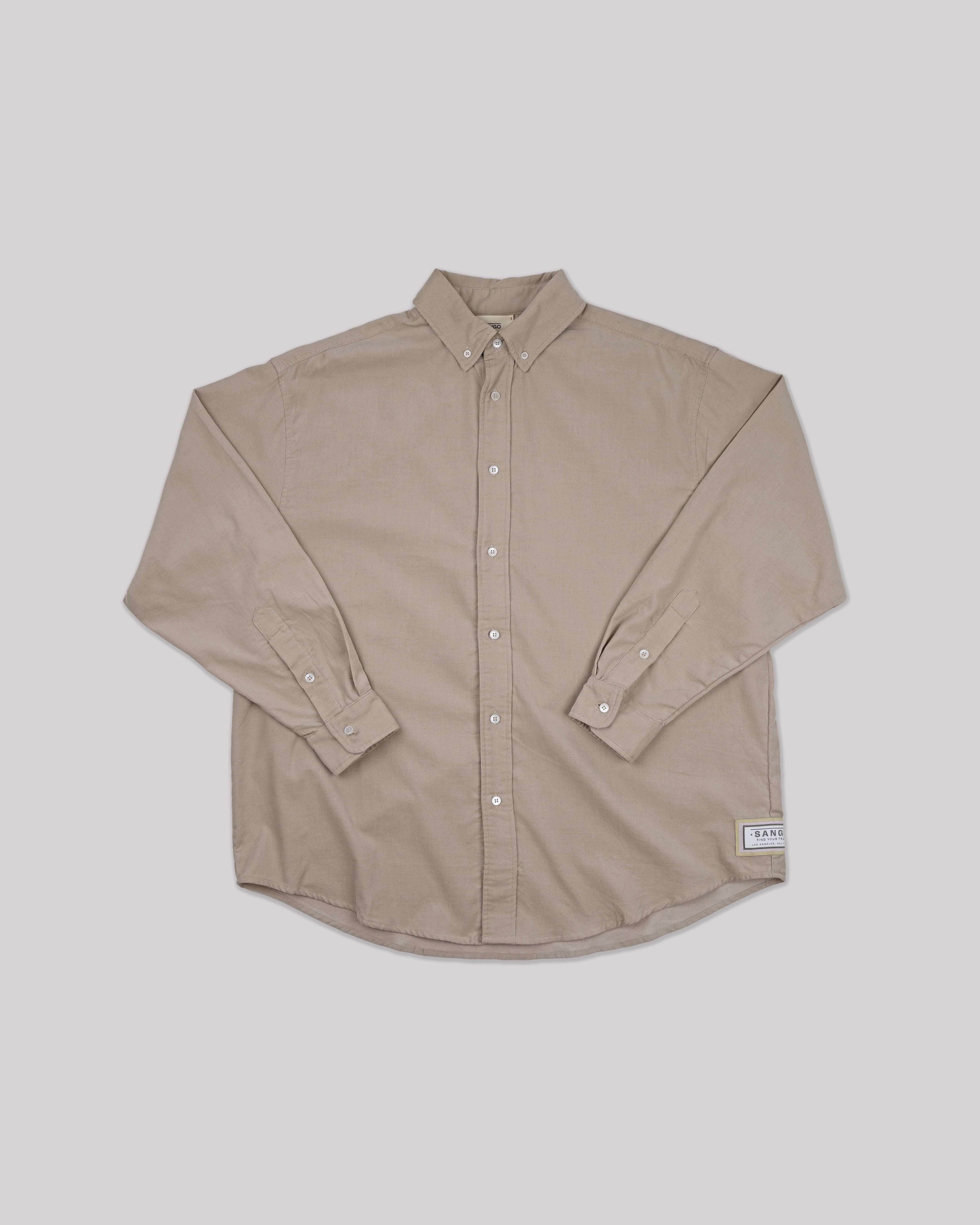 Sango Oversized Corduroy Button Up - Bone-thumbmail-1