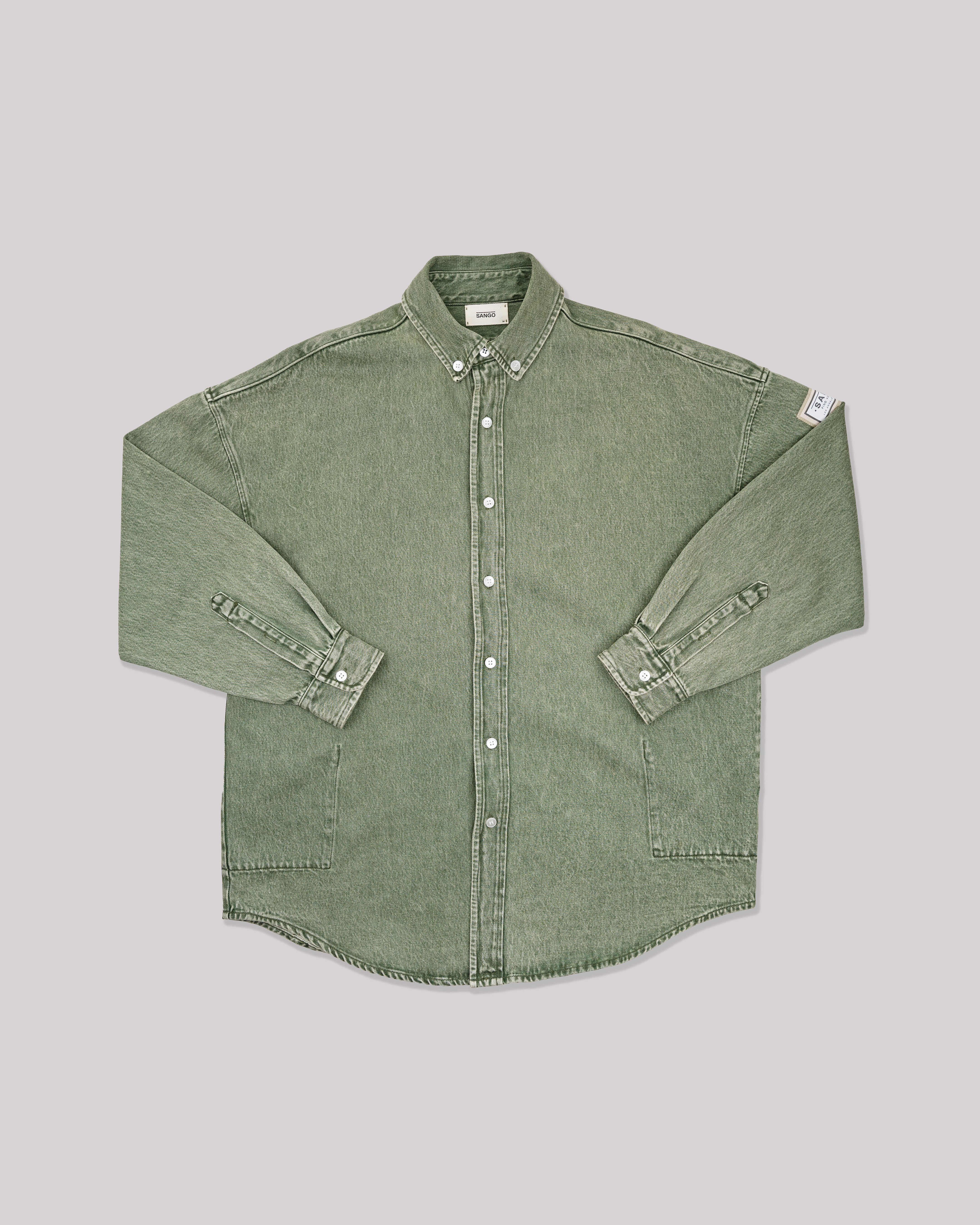 Sango Oversized Vintage Washed Denim Button Up-thumbmail-1